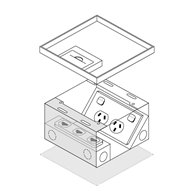 FFOB-149B/2P3D Floor Box 2 x 10Amp Round Auto switched GPOs 3 Gang Data