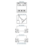 FFOB-149B/2P3D Floor Box 2 x 10Amp Round Auto switched GPOs 3 Gang Data