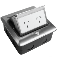 POP UP ALUMINIUM FLUSH 2 x 10Amp AUTO SWITCHED GPO OUTLET