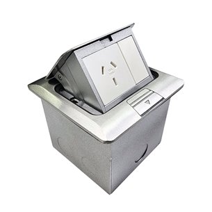 POP UP OUTLET BOX ALUMINIUM FLUSH 1 X Auto-Swiched Outlet (XL Carcass)