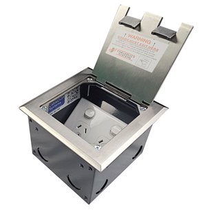 FOBSSF1STDO3D - FFOB-148 Floor Box 1 x Double GPO Outlet + 3 Data Provisions