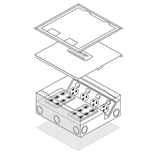 FOBBRF3STDO - FFOB-245B 1 x QUAD GPO + 12 GANG DATA