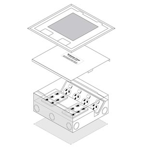 FOBBRF3STDO - FFOB-248B 1 x QUAD GPO + 12 GANG DATA