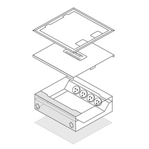 FOBBRF4P5DS80 - FFOB-245B/80 4 x AUTO SWITCHED GPO + 5 GANG DATA
