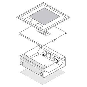 FOBBRR4P5DS80 - FFOB-248B/80 4 x AUTO SWITCHED GPO + 5 GANG DATA