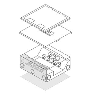 FOBSSF8P8D - FFOB-255/8P8D 8 x AUTO SWITCHED GPO + 8 GANG DATA