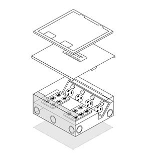 FOBBRF3STDO-SE - FFOB-255B 1 x QUAD GPO + 12 GANG DATA