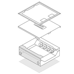 FOBBRF4P5DS80-SE - FFOB-255B/80 4 x AUTO SWITCHED GPO + 5 GANG DATA