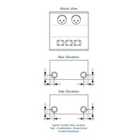 FFOB-290S/70 2 X 10amp Auto Switched Outlets and 3 x Single Data