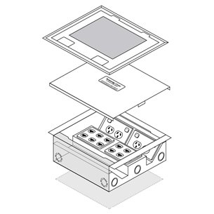 FOBSSR6STDO - FFOB-340 4 X DGPO Outlet 12 Single Data Outlets