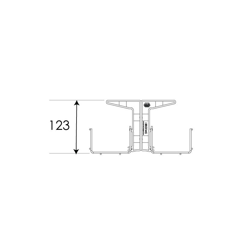 900mm Single Tier Back to Back Under Desk Cable Basket (white)