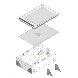 FOBSS19R6STDO - FFOB-430SS Floor Box 6 x STANDARD OUTLETS
