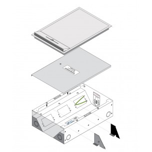 FOBSS19F6STDO - FFOB-430S-SS Floor Box 6 x STANDARD OUTLETS