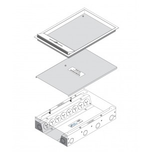FOBSS19R8P8DS80 - FFOB-430/80-SS Floor Box 8 X Auto Switched Outlets 8 x Data