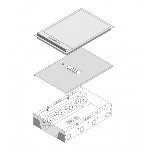 FOBSS19F8P8DS80 - FFOB-430S/80-SS Floor Box 8 X Auto Switched Outlets 8 x Data