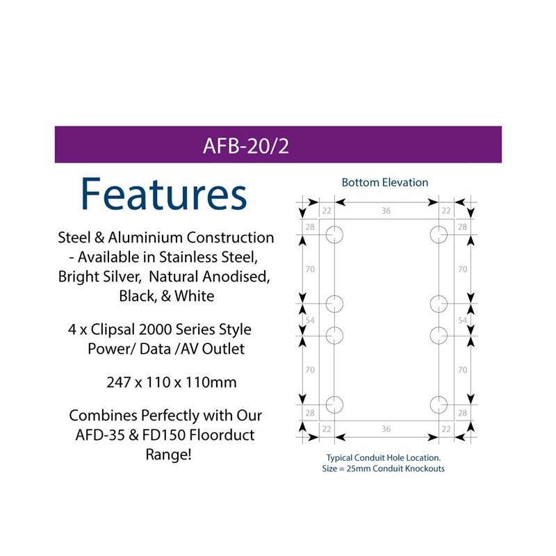 AFB2/20 Above Ground Floor Box Black Ripple (Back to Back Blank)