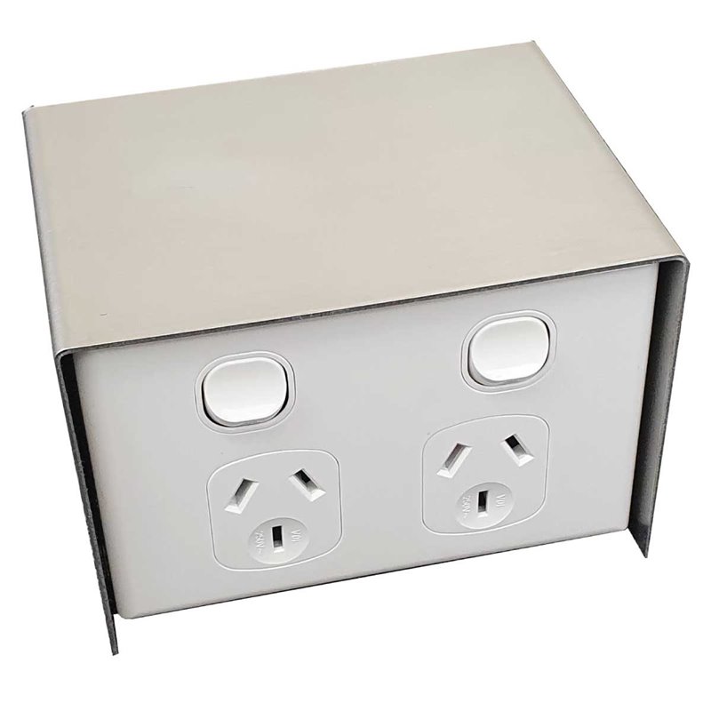 FP Series Floor Pedestal Outlet Box Stanless Steel 2 x DGPO