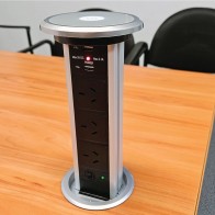 Motorised Power Tower - Silver | 3 GPO + USB | Cableaway