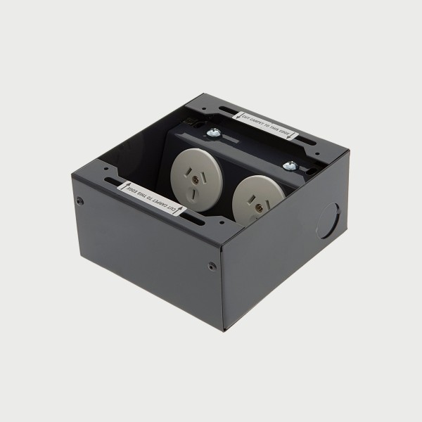 FOBBRF2PS67 -  FFOB-142 Floor Box 2 x 10Amp Round Auto switched GPOs