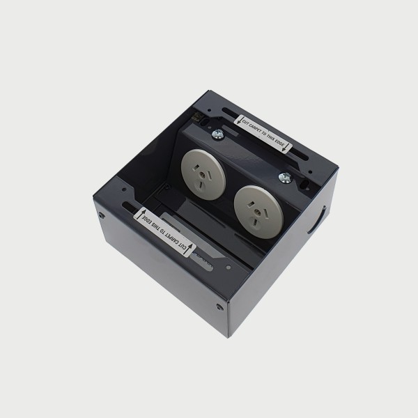 FOBBRF2PS67 -  FFOB-142 Floor Box 2 x 10Amp Round Auto switched GPOs