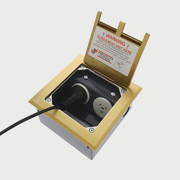 FOBBRF2PS67 -  FFOB-142 Floor Box 2 x 10Amp Round Auto switched GPOs