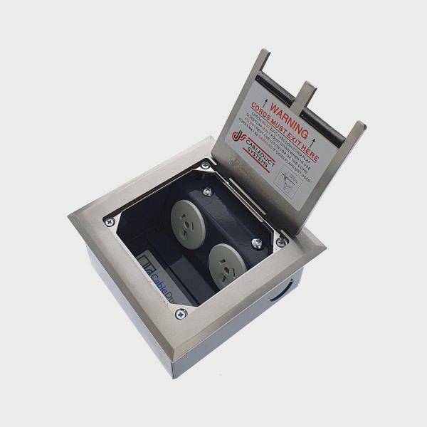 FOBSSF2PS67 - FFOB-143 Floor Box 2 x 10Amp Round Auto switched GPOs
