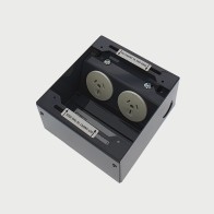 FOBSSBF2PS67 - FFOB-143BLK Floor Box 2 x 10Amp Round Auto switched GPOs