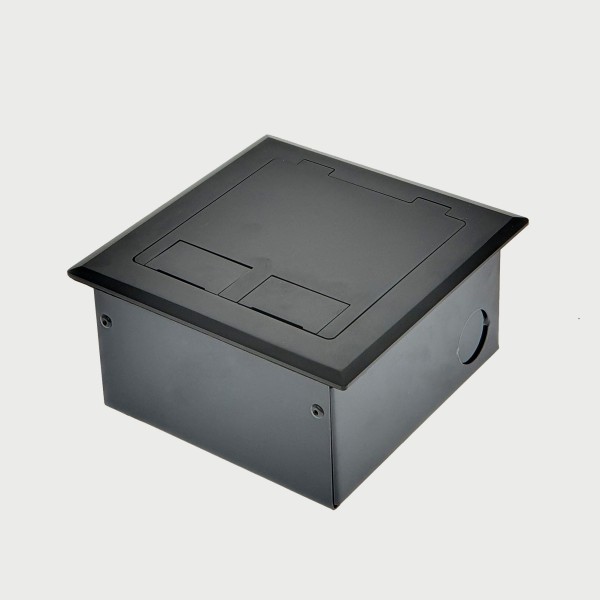 FOBSSBF2PS67 - FFOB-143BLK Floor Box 2 x 10Amp Round Auto switched GPOs