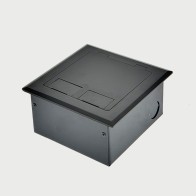 FOBSSBF2PS67 - FFOB-143BLK Floor Box 2 x 10Amp Round Auto switched GPOs