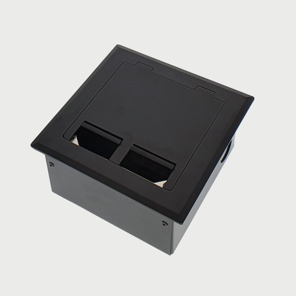 FOBSSBF2PS67 - FFOB-143BLK Floor Box 2 x 10Amp Round Auto switched GPOs