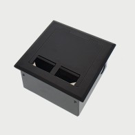 FOBSSBF2PS67 - FFOB-143BLK Floor Box 2 x 10Amp Round Auto switched GPOs