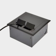 FOBSSBF2PS67 - FFOB-143BLK Floor Box 2 x 10Amp Round Auto switched GPOs