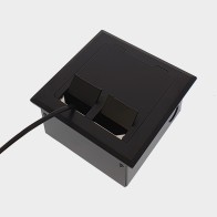 FOBSSBF2PS67 - FFOB-143BLK Floor Box 2 x 10Amp Round Auto switched GPOs