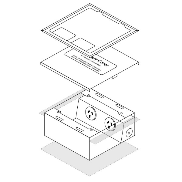 FFOB-142 Floor Box 2 x 10Amp Round Auto switched GPOs