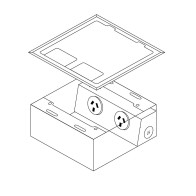 FFOB-142 Floor Box 2 x 10Amp Round Auto switched GPOs