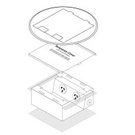 FFOB-142 Floor Box 2 x 10Amp Round Auto switched GPOs