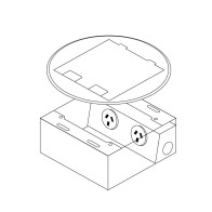 FFOB-143R Floor Box 2 x 10Amp Round Auto switched GPOs