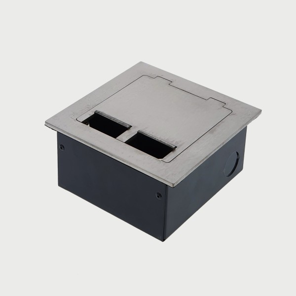 FOBSSF2PS67-SE - FFOB-143F Floor Box 2 x 10Amp Round Auto switched GPOs