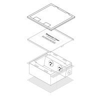 FFOB-142 Floor Box 2 x 10Amp Round Auto switched GPOs