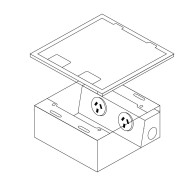 FFOB-143F Floor Box 2 x 10Amp Round Auto switched GPOs