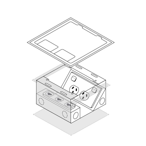 FFOB-148 Floor Box 1 x Standard  DGPOs + 3 Data Provisions
