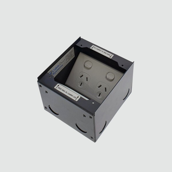 FOBSSBF1STDO3D - FFOB-148BLK Floor Box 1 x Standard  DGPOs + 3 Data Provisions