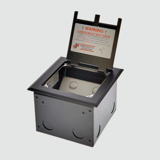 FOBSSBF1STDO3D - FFOB-148BLK Floor Box 1 x Standard  DGPOs + 3 Data Provisions