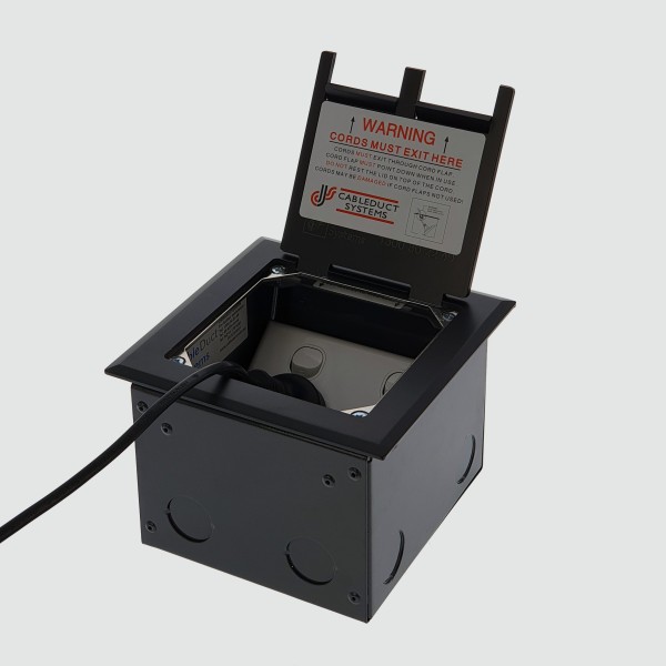 FOBSSBF1STDO3D - FFOB-148BLK Floor Box 1 x Standard  DGPOs + 3 Data Provisions