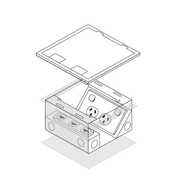 FFOB-148F Floor Box 1 x Standard  DGPOs + 3 Data Provisions