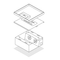 FFOB-149/2A Floor Box 2 x 10Amp Round Auto switched GPOs
