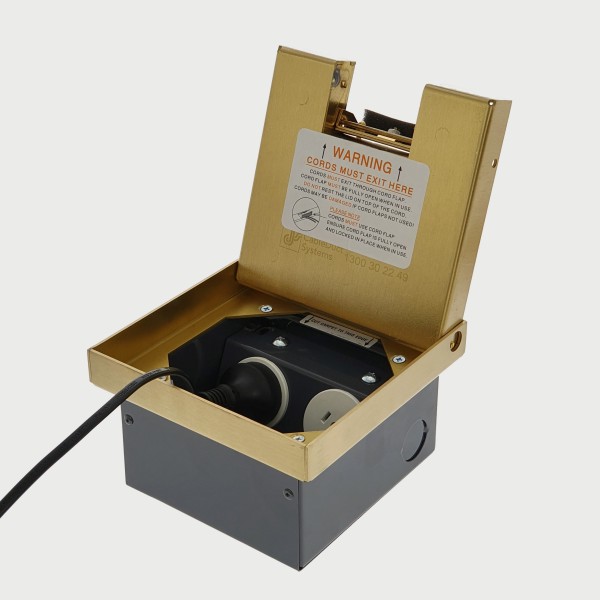 FOBBR19R2PS67 - FFOB-149B-2A Floor Box 2 x 10Amp Round Auto switched GPOs