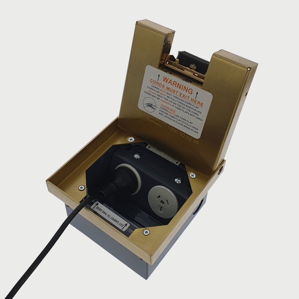 FOBBR19R2PS67 - FFOB-149B-2A Floor Box 2 x 10Amp Round Auto switched GPOs
