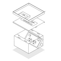 FFOB-149/2P Floor Box 2 x 10Amp Round Auto switched GPOs