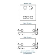 FFOB-290S/70 2 X 10amp Auto Switched Outlets and 3 x Single Data